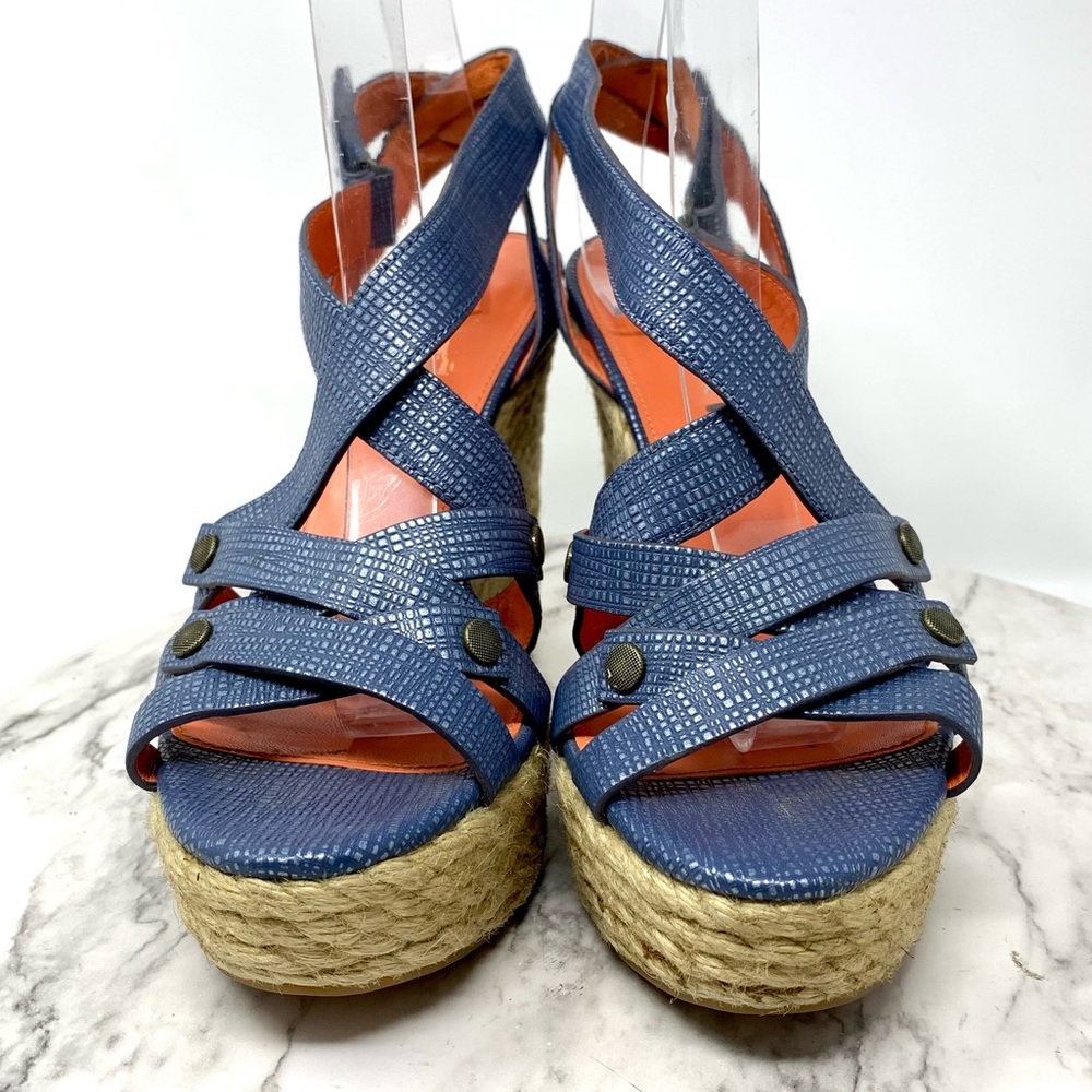 Via Spiga Karla Textured Open Toe Espadrille Wedge 8.5 Classic Resortwear Summer - Picture 4 of 16